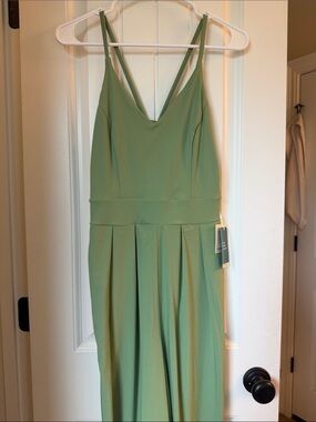 Halara Breezeful Long Romper. Sage Green. NWT